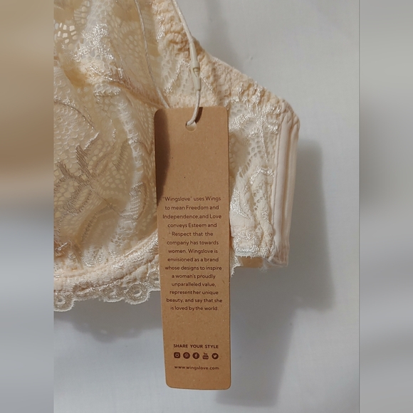 WingsLove Floral Lace Bra 36B NWT - Picture 8 of 9